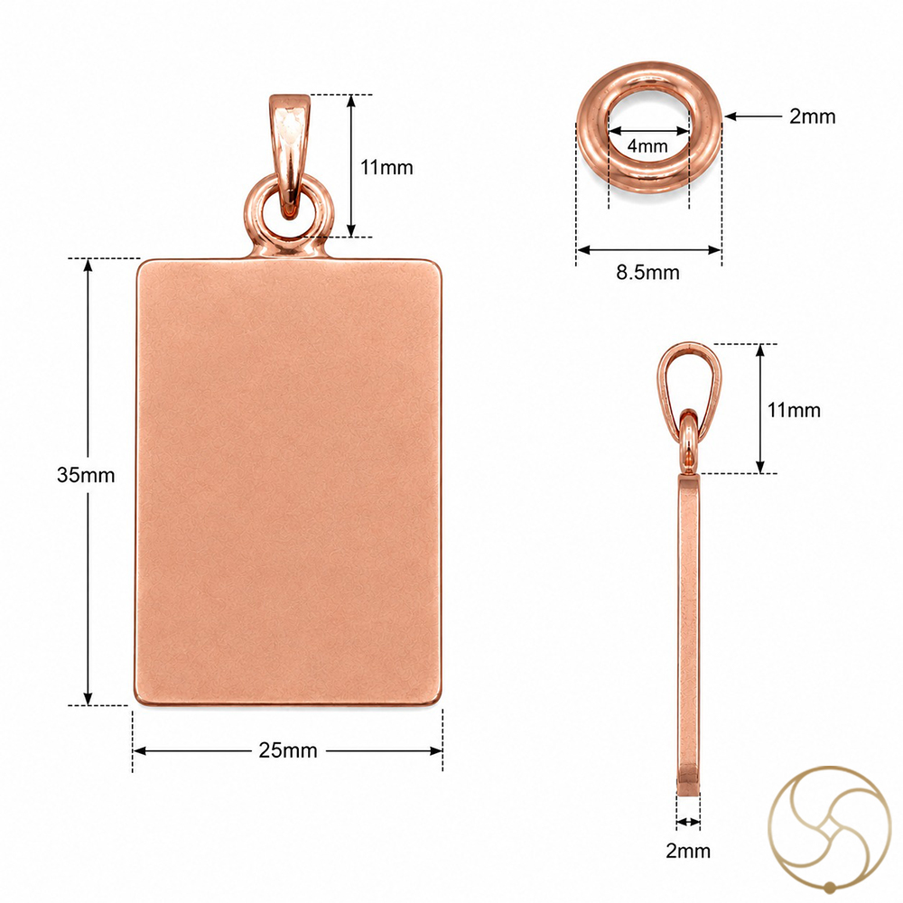 999 Nepaliya Copper Rectangular Pendant