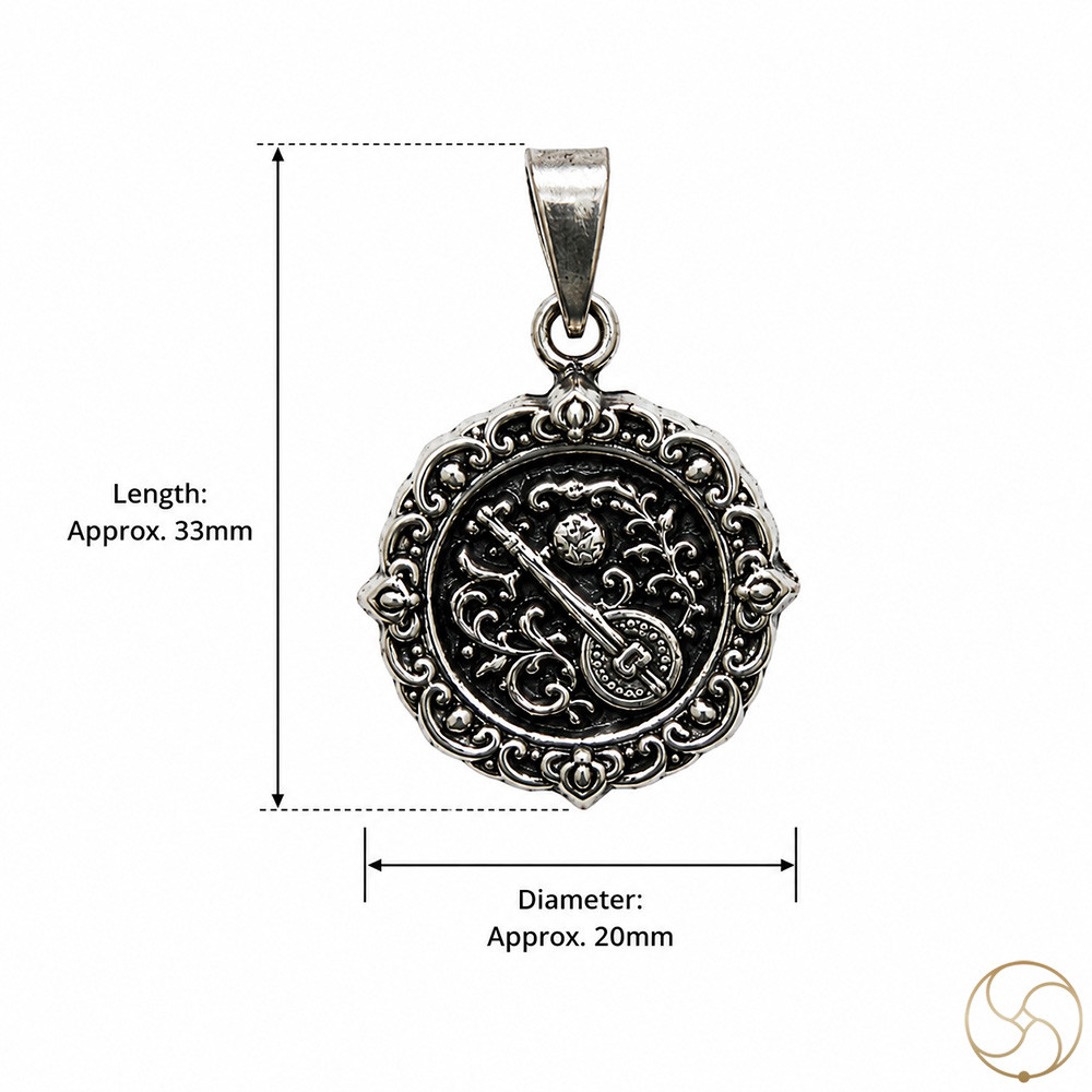 996 Silver Veena Pendant