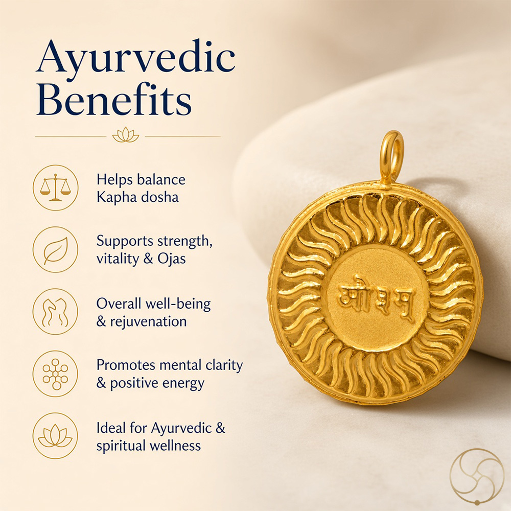 999 Gold Vaidik Aum Sun Pendant