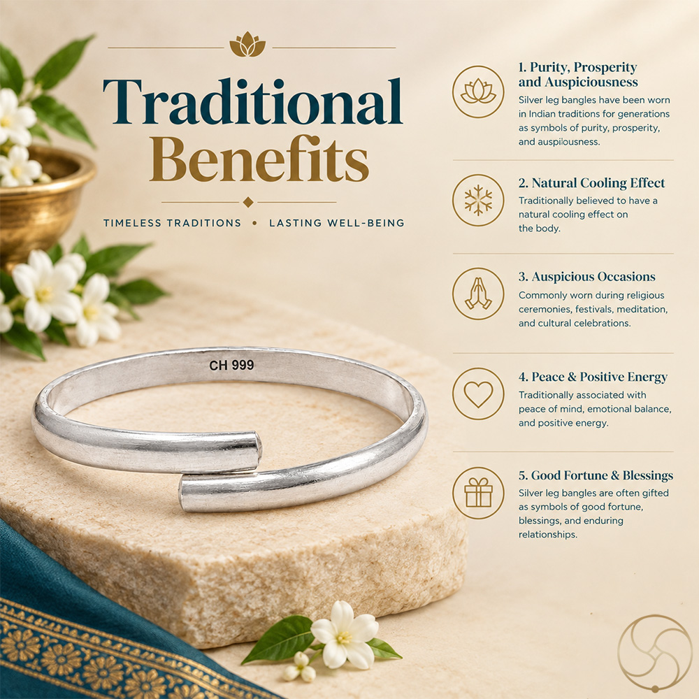 999 Silver Leg Bangle for Men  Women