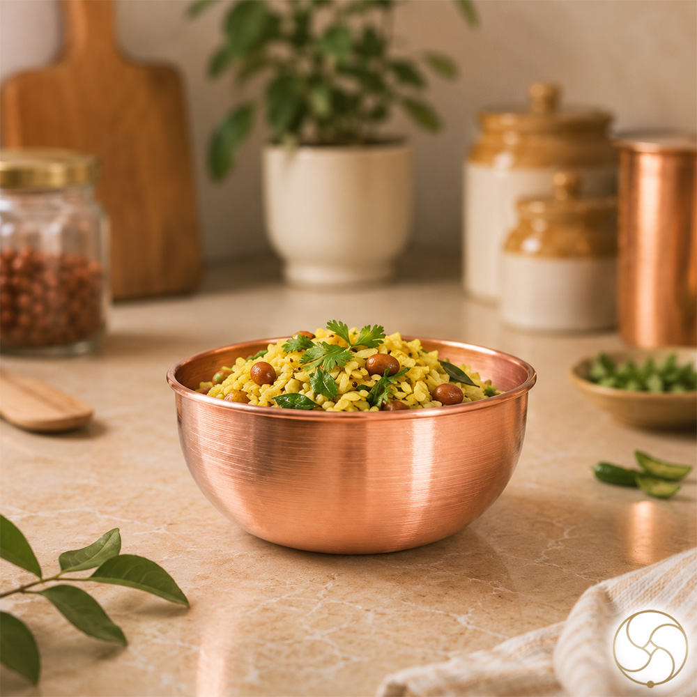 999 Nepaliya Copper Sthir Bowl - 850ml