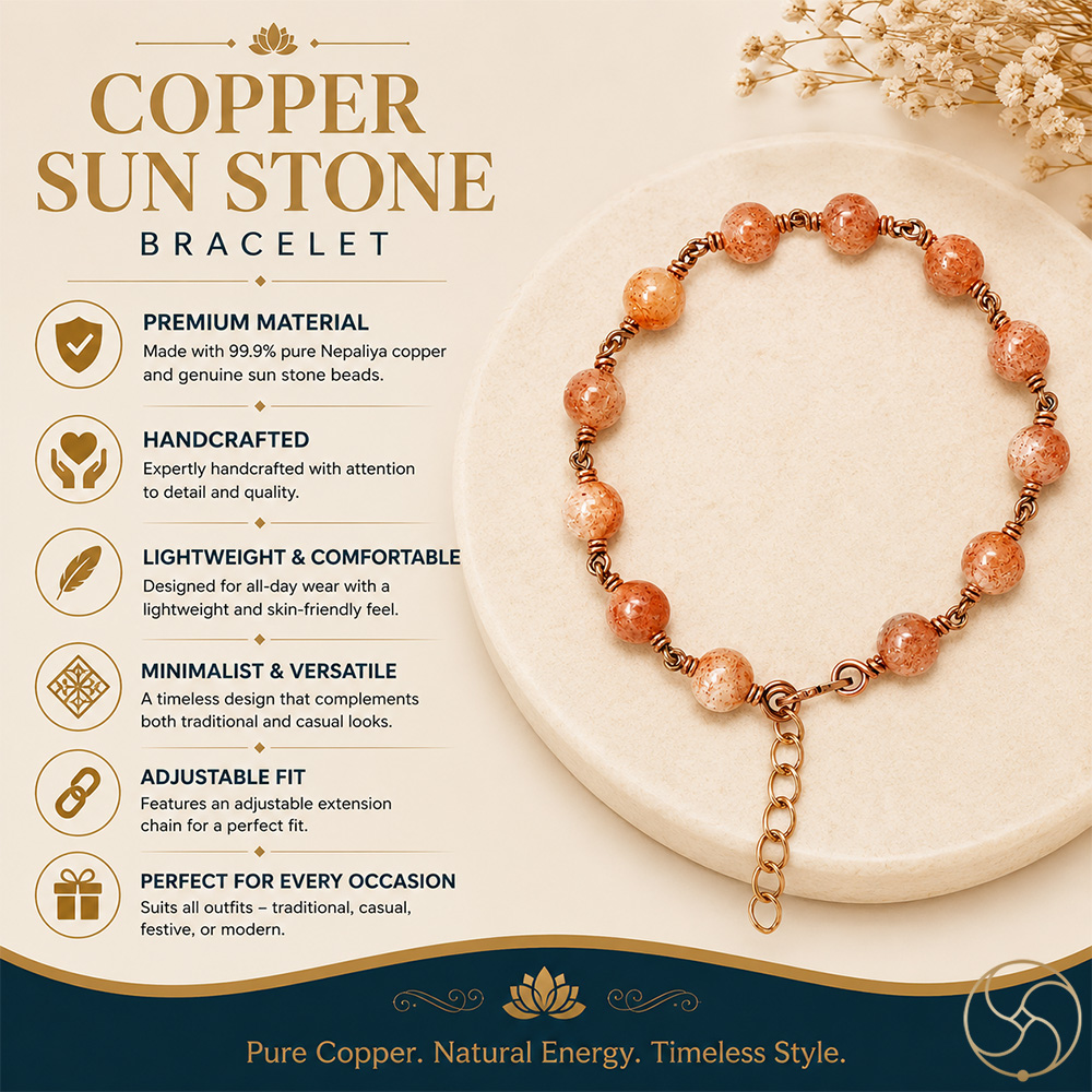 Nepaliya Copper Sun Stone Bracelet