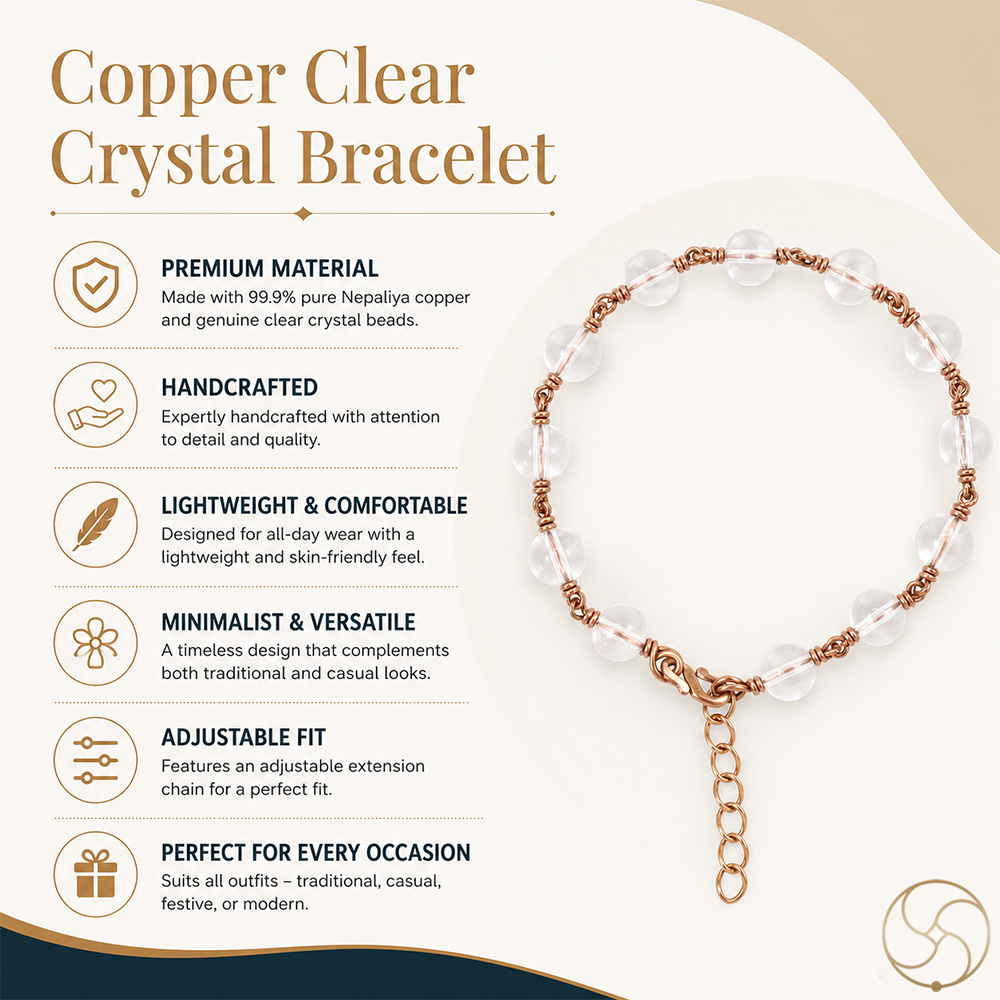 Nepaliya Copper Clear Crystal Bracelet