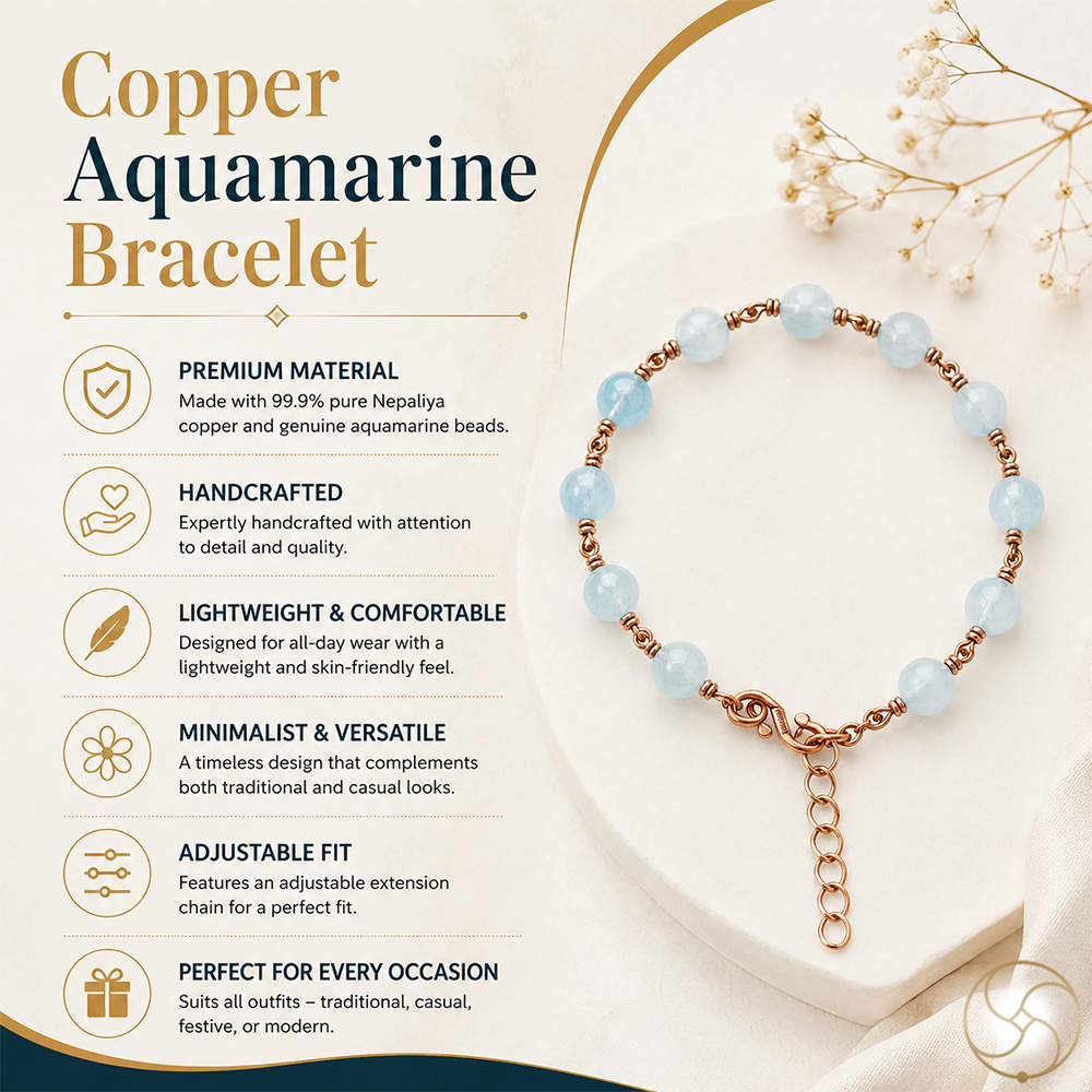Nepaliya Copper Aquamarine Bracelet