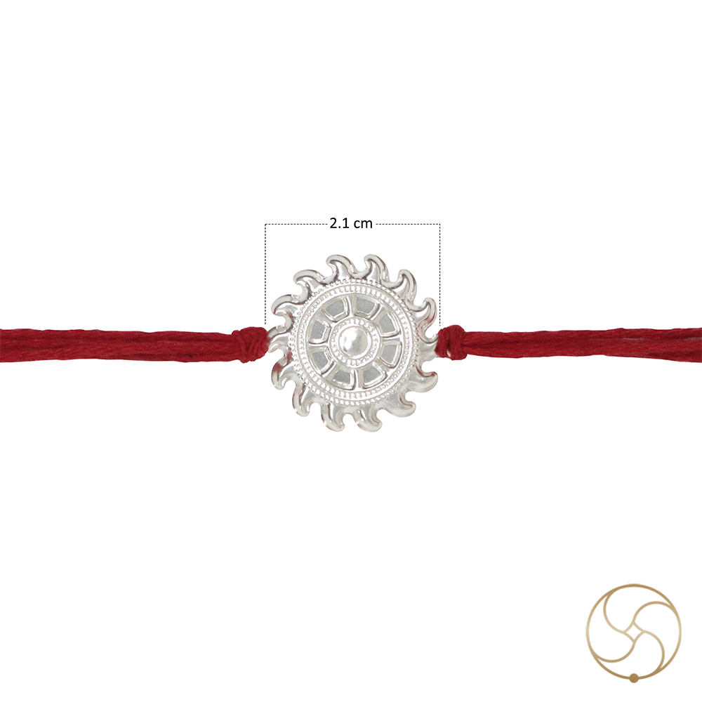 999 Silver Sudarshan Chakra Rakhi Traditional Rakhi Bracelet