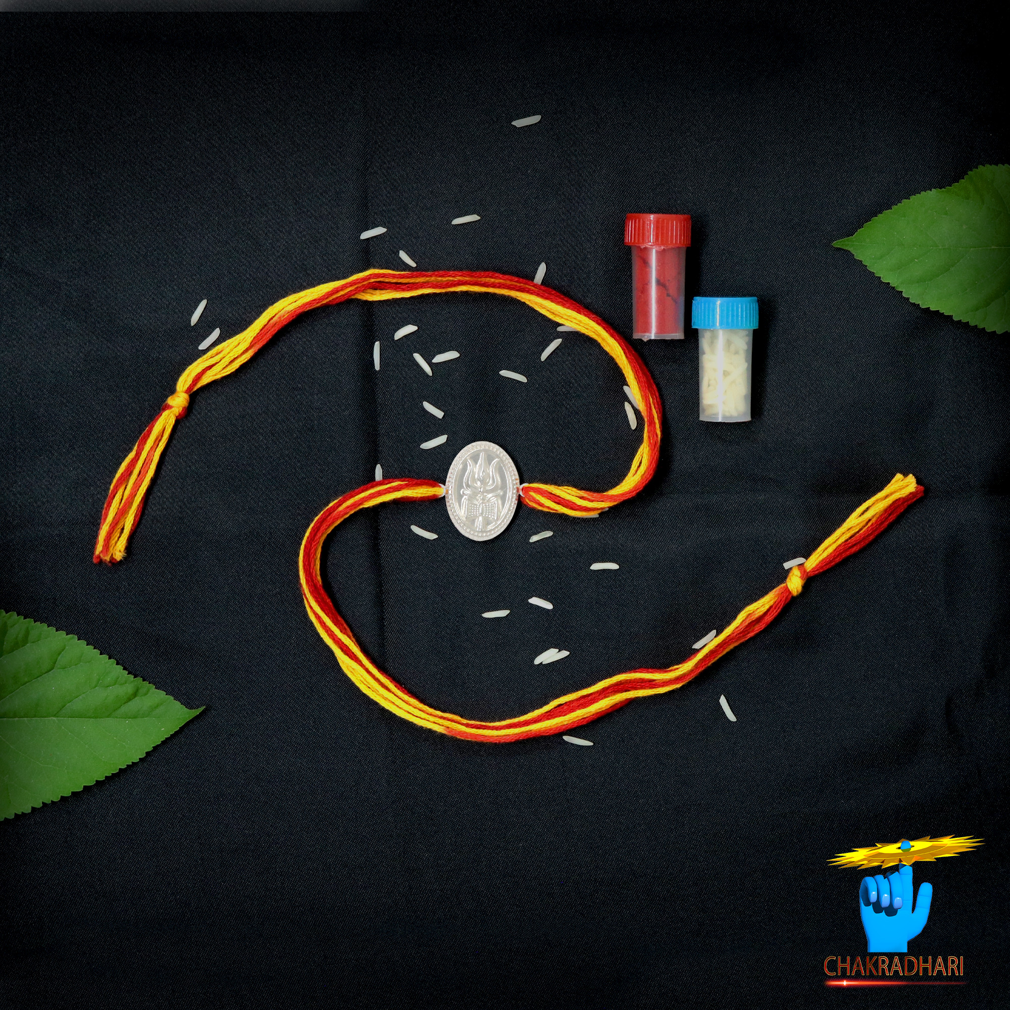 999 Silver Trishool Rakhi -   