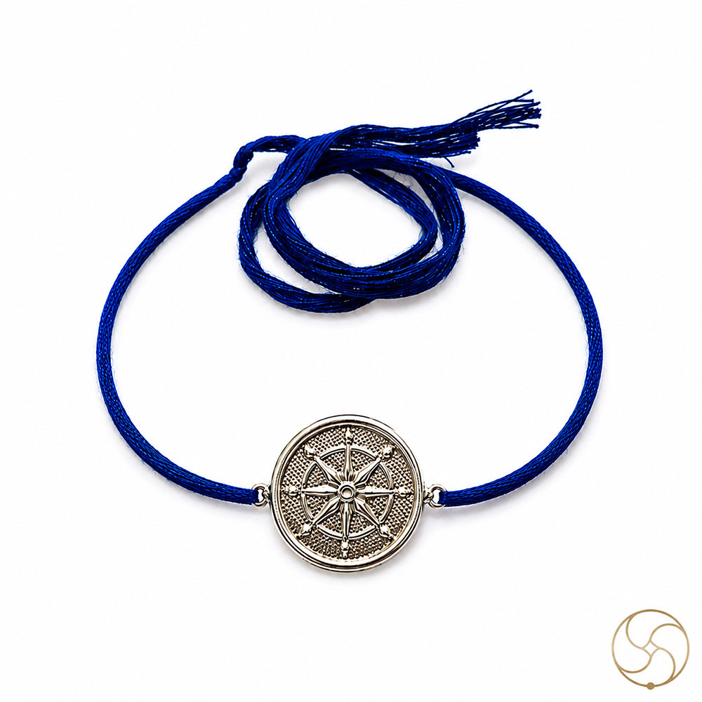 999 Silver Compass Charm Rakhi