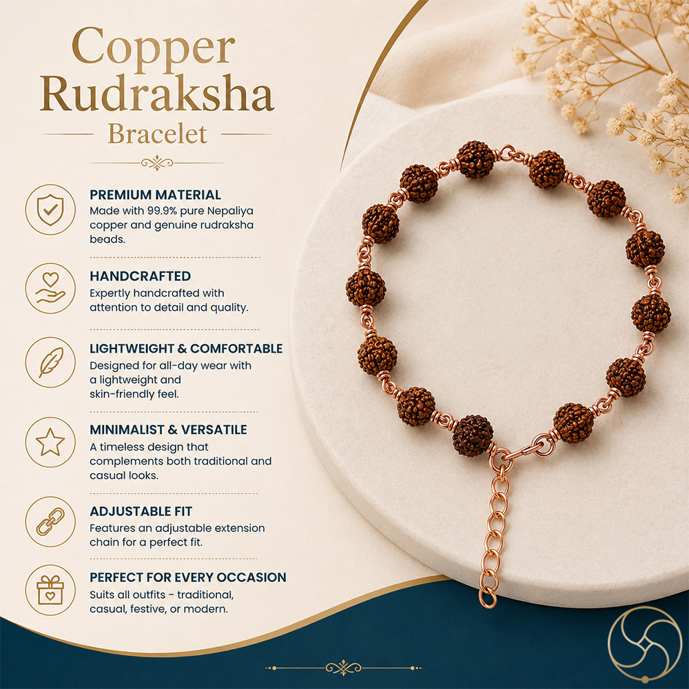 Nepaliya Copper Rudraksha Bracelet