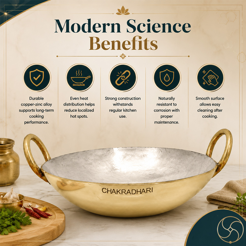 6 LT to 17 LT Ritika Brass Ayurvedic Kadahi or Cooking Vessel