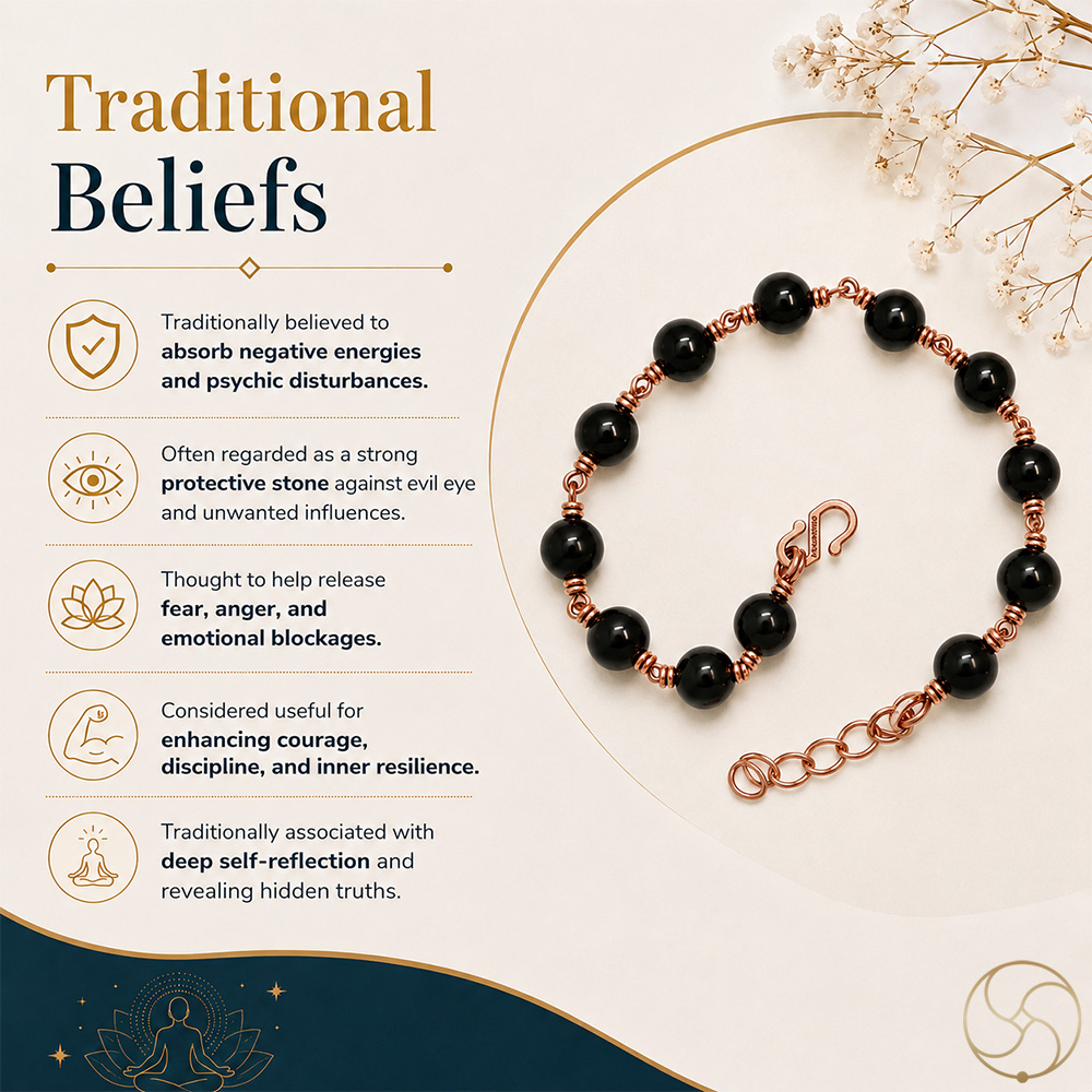 Nepaliya Copper Black Obsidian Bracelet