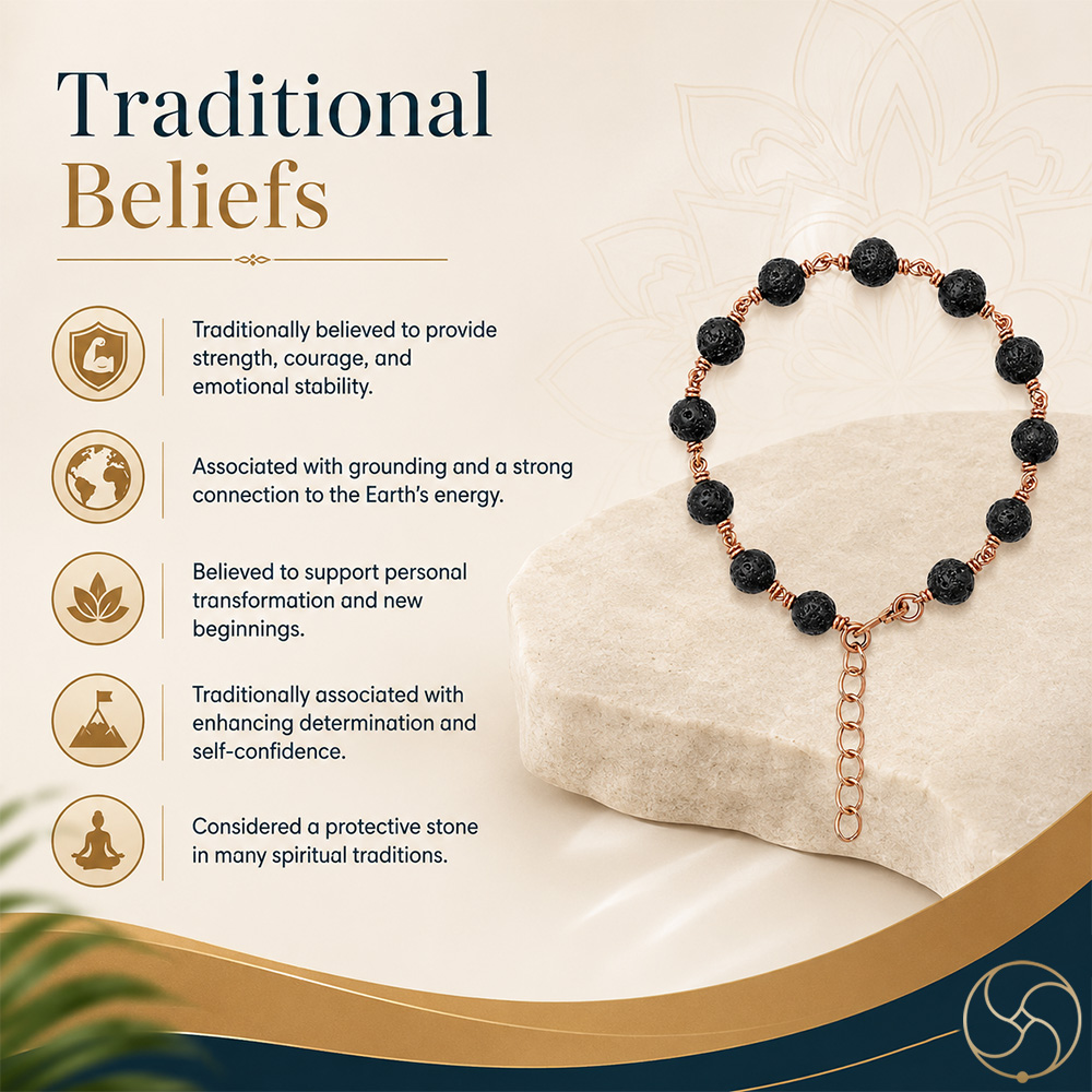 Nepaliya Copper Lawa Stone Bracelet
