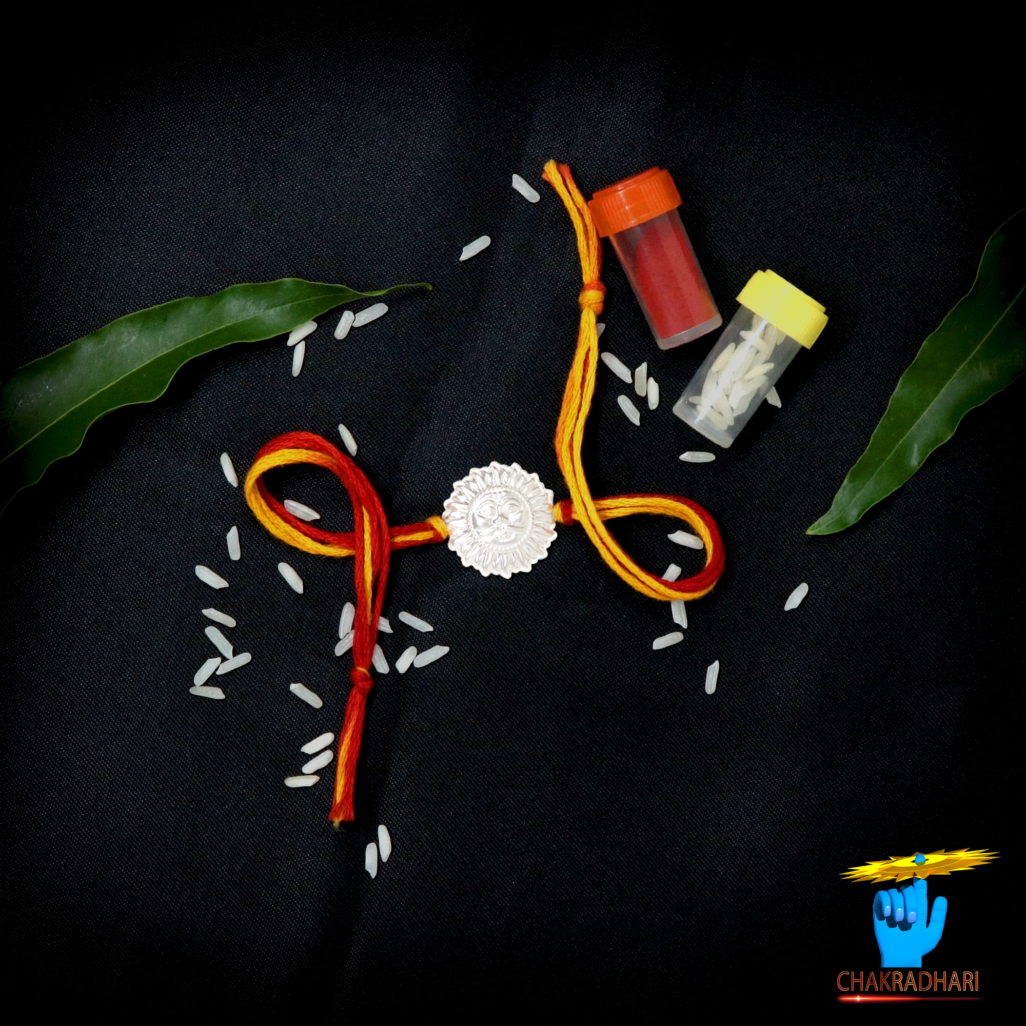 999 Silver Rakhi of Sun God  Surya Dev Raksha Sutra for Rakshabandhan