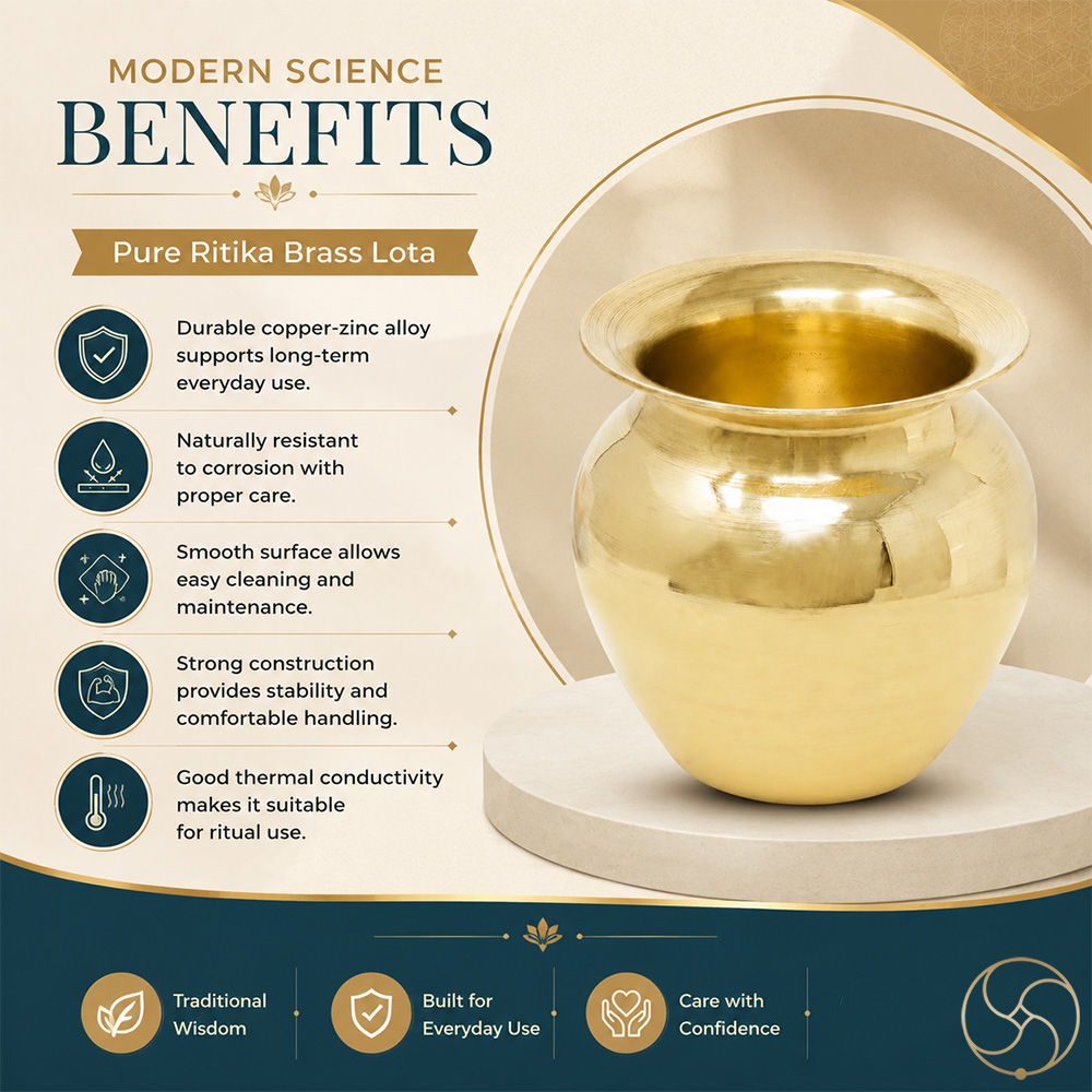 Ritika Brass Kalash Lota - 1280ml