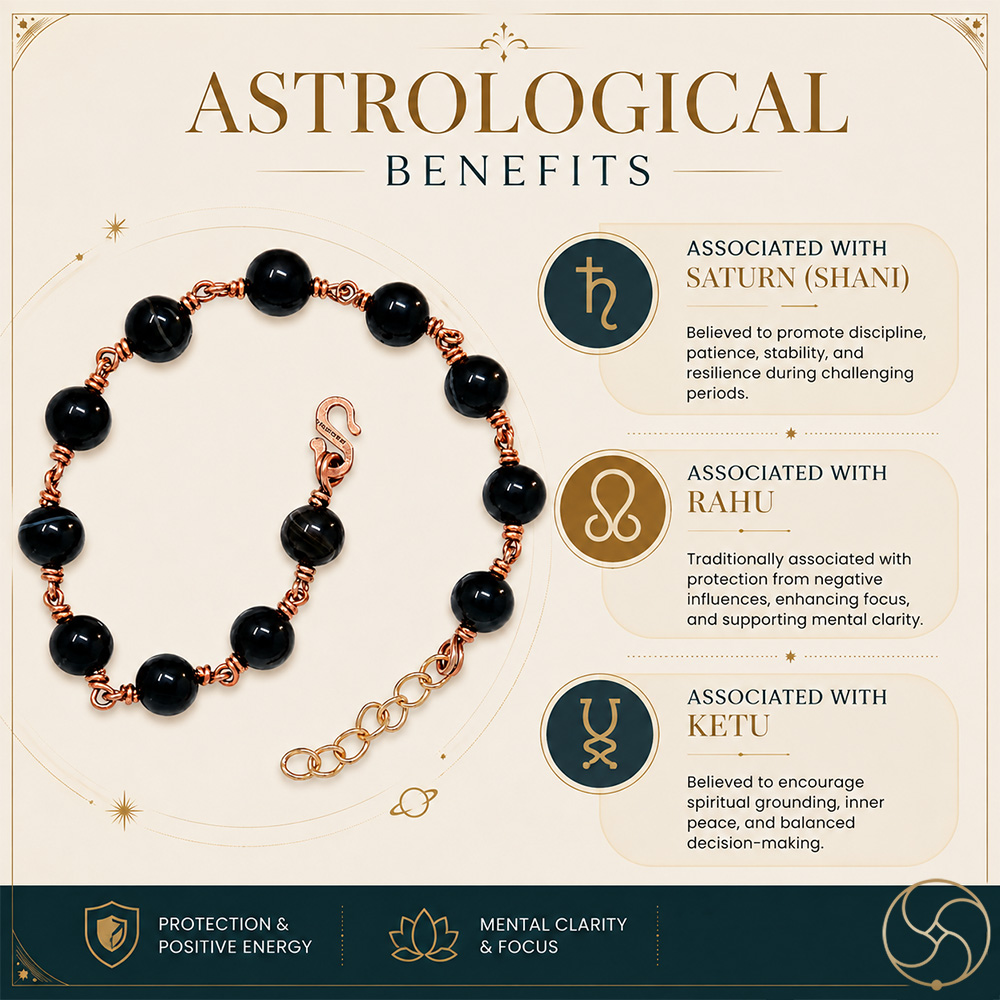 Nepaliya Copper Black Agate Bracelet