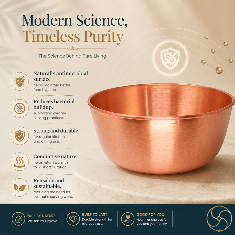 999 Nepaliya Copper Sampurn Bowl - 1200ml