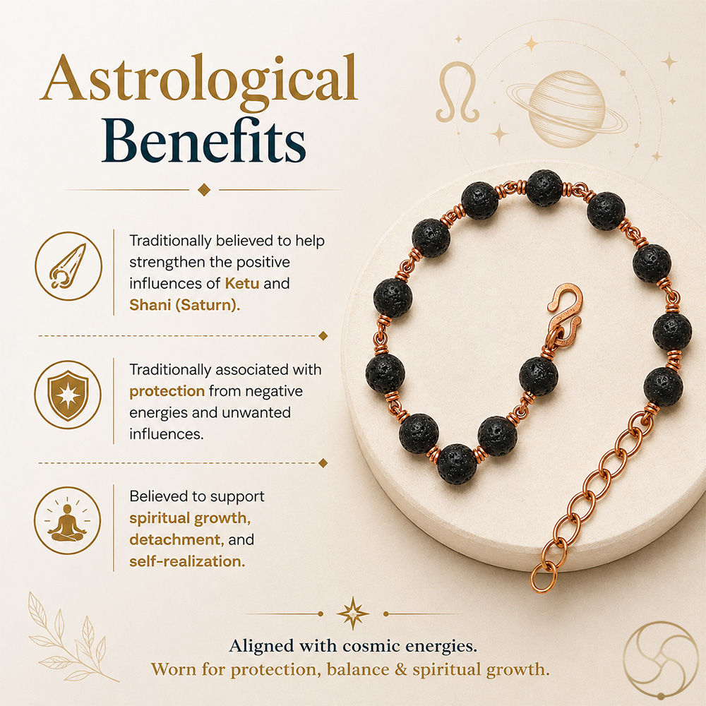 Nepaliya Copper Lawa Stone Bracelet