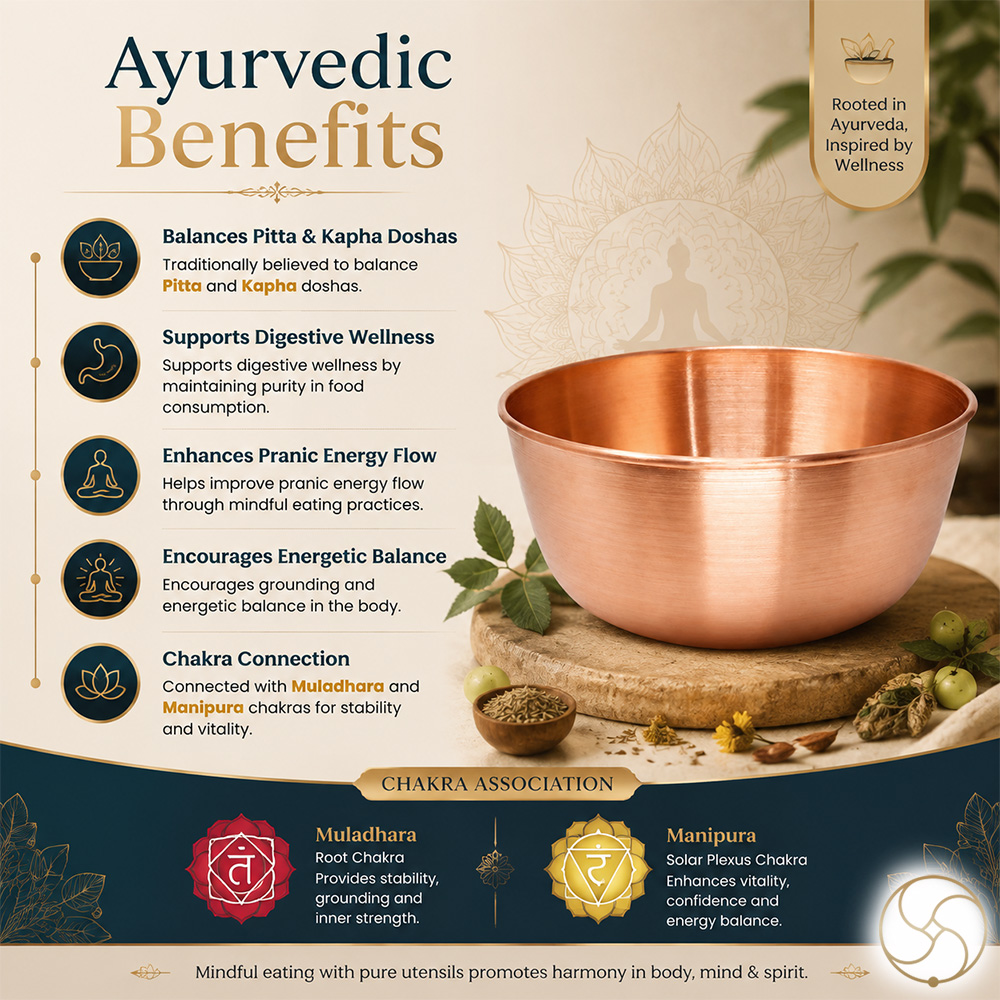 999 Nepaliya Copper Sthir Bowl - 850ml