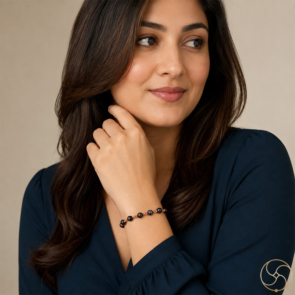 Nepaliya Copper Black Agate Bracelet