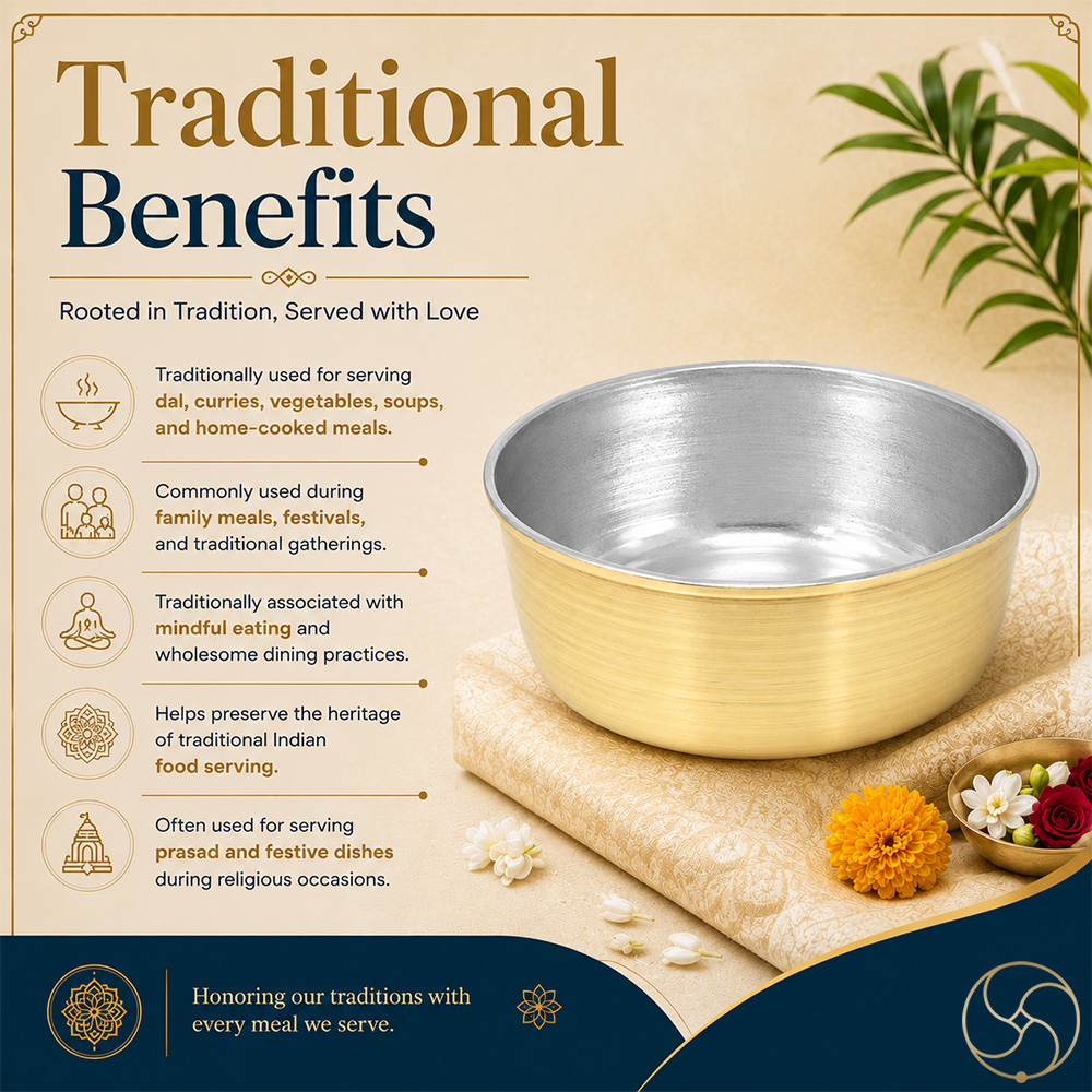 Ritika Brass Daal Bowl - 300ml