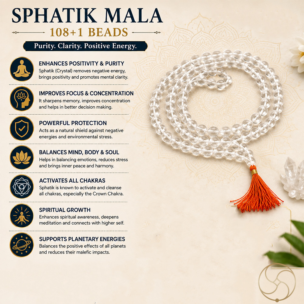 Sphatik Mala108  1 Beads  for Jaap or Wearing 8mm or 6mm