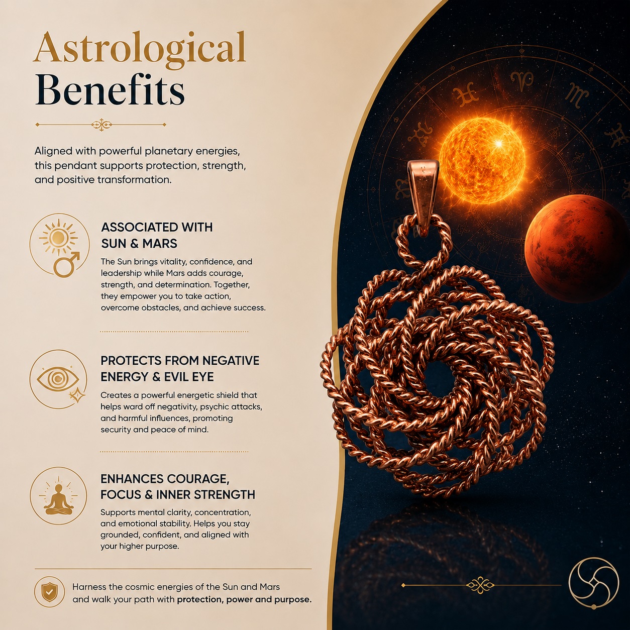 Nepaliya Copper Rodin Coil Tensor Torus Pendant