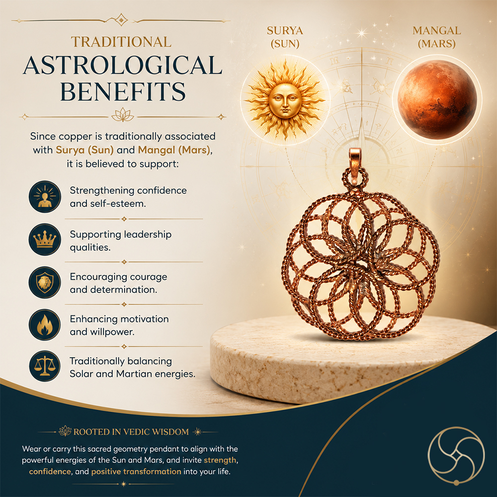 999 Pure Nepaliya Copper Flower of Life Pendant