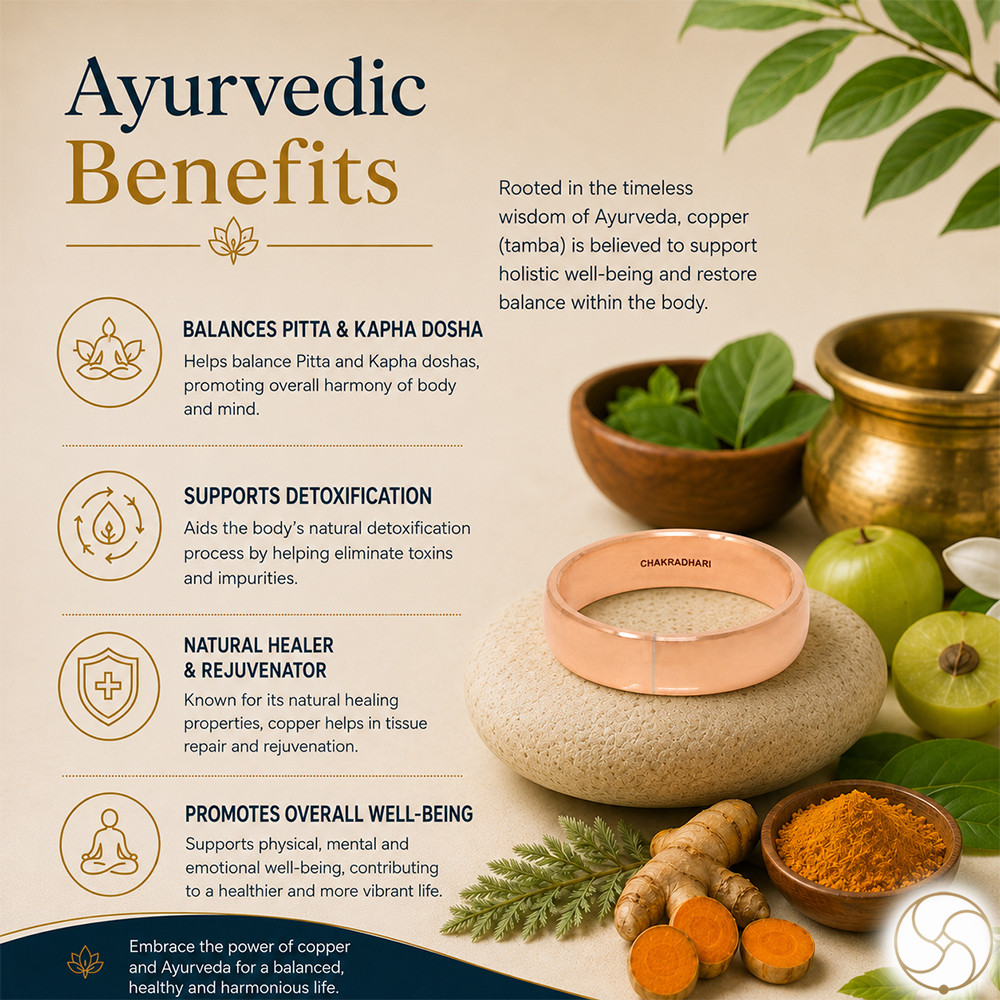 Nepaliya Copper Half Round Lathe Ring  As Per Ayurveda