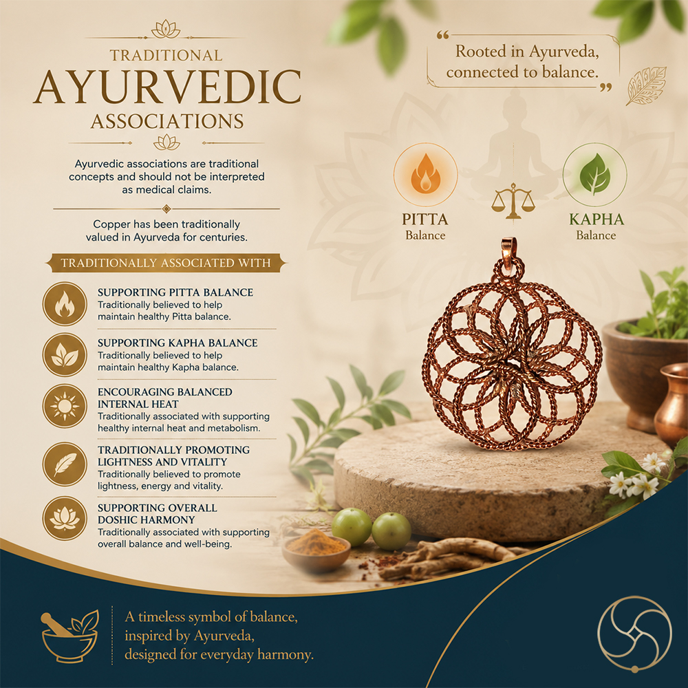 999 Pure Nepaliya Copper Flower of Life Pendant