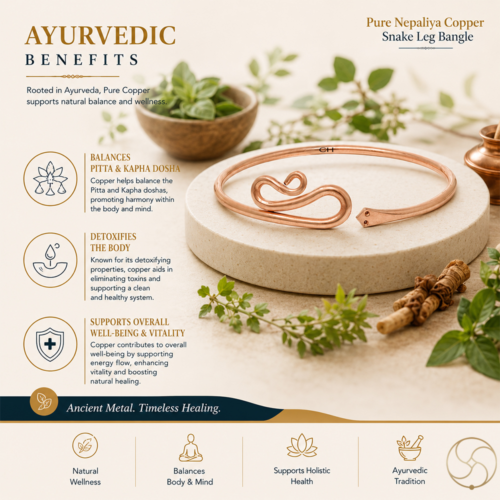 Pure Copper Snake Leg Bangle for Men and Women