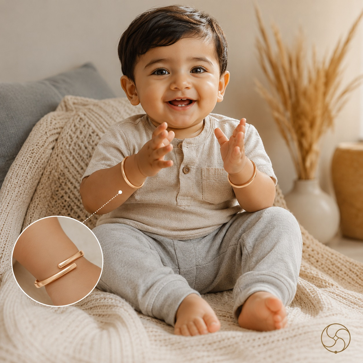 Nepaliya Copper Kids Bangle Pair 6 months to 3 years