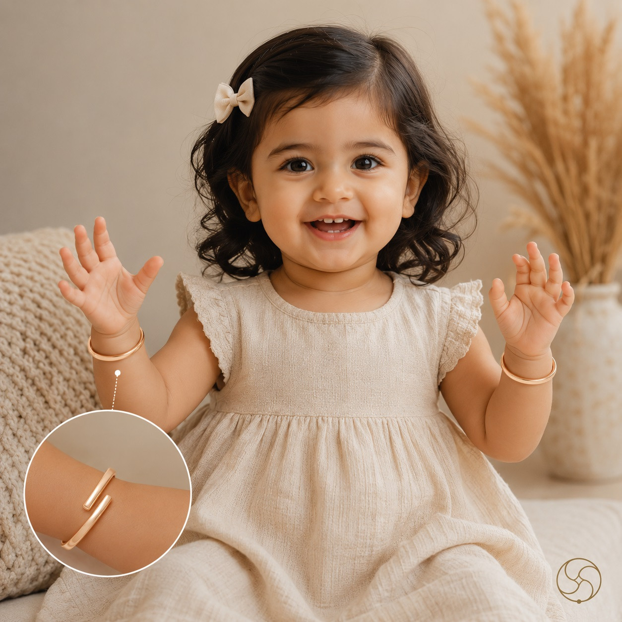 Nepaliya Copper Kids Bangle Pair 6 months to 3 years
