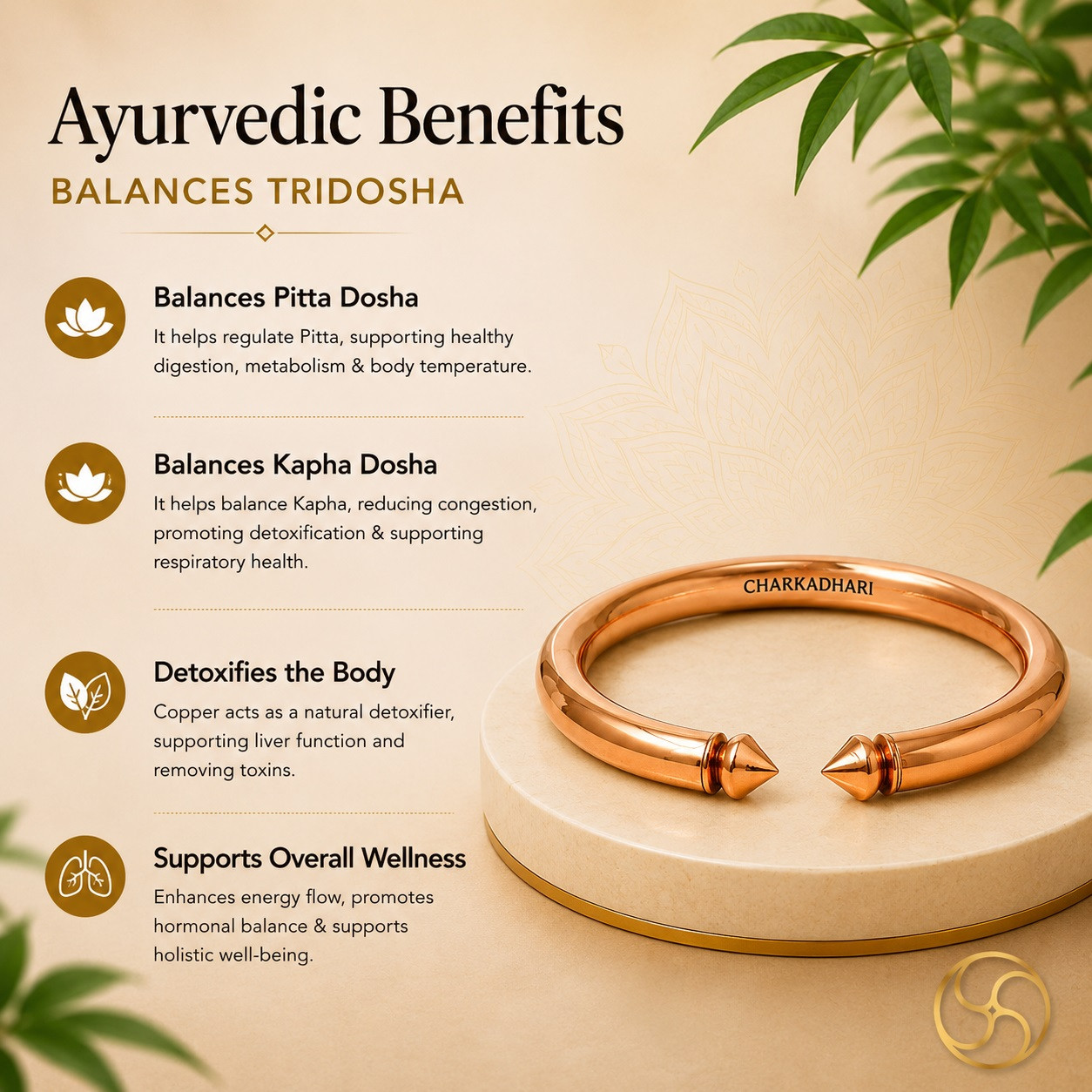 Nepaliya Copper Ghumti Bangle for Men