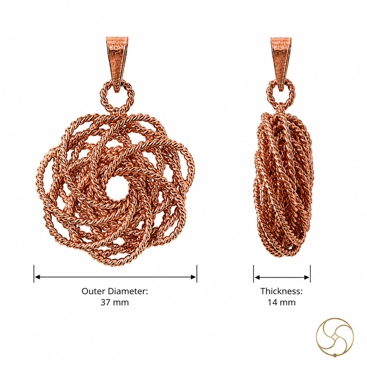 Nepaliya Copper Rodin Coil Tensor Torus Pendant