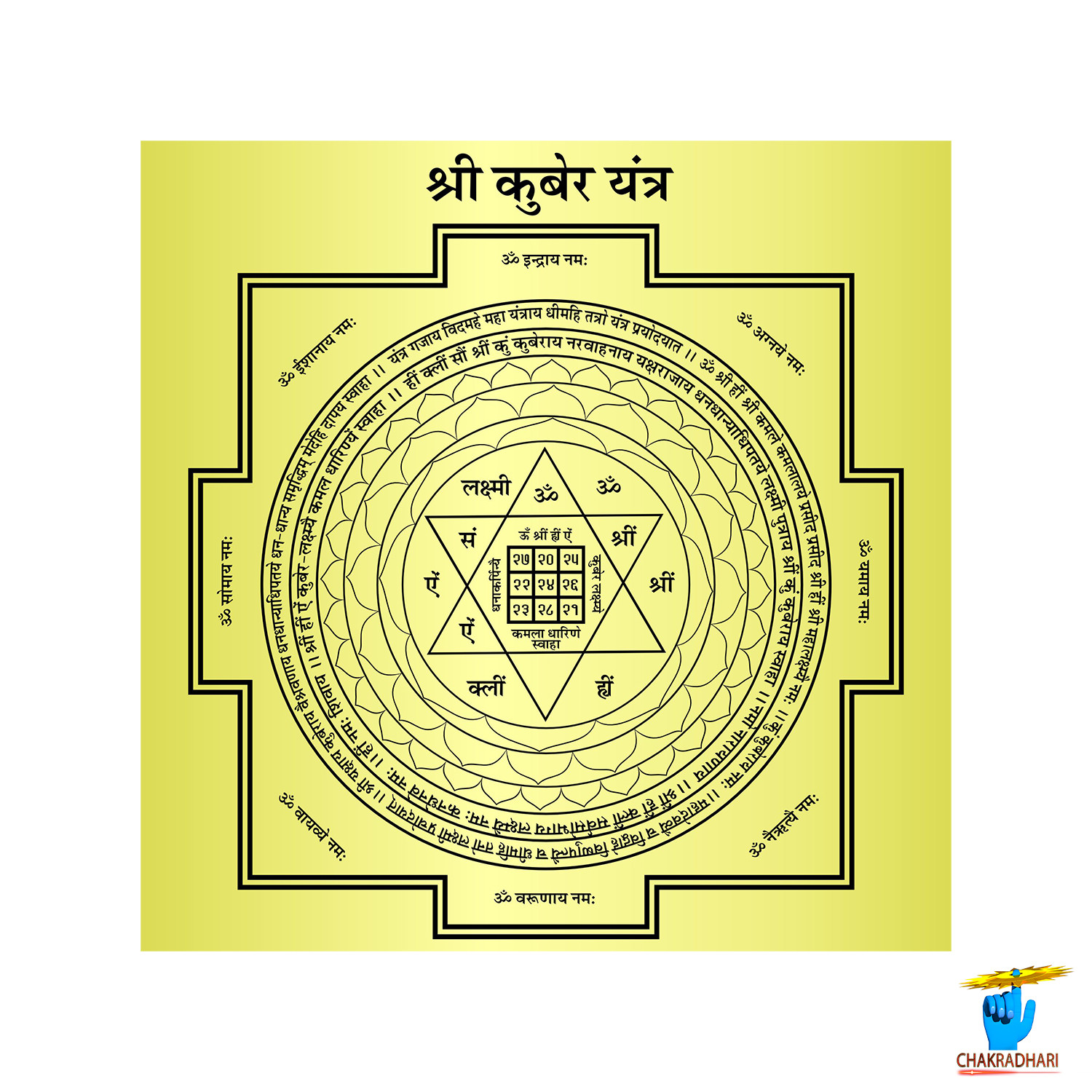 Shri Kuber Yantra 100 Accurate With All Mantra In Ritika Brass -           