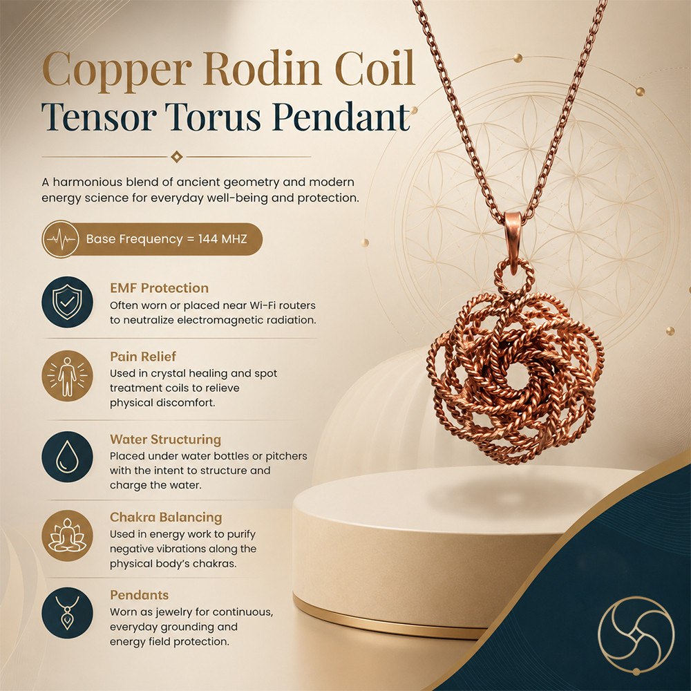 Nepaliya Copper Rodin Coil Tensor Torus Pendant
