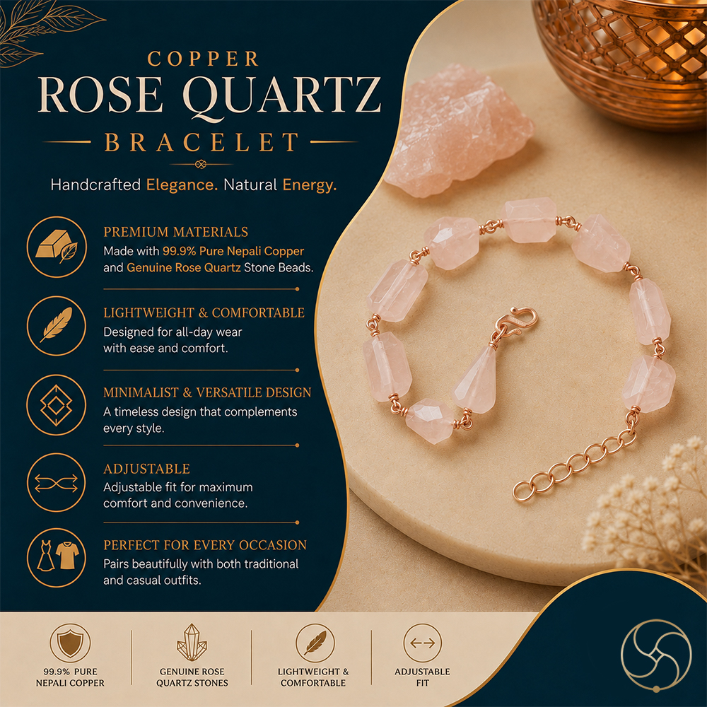 Nepaliya Copper Rose Quartz Bracelet