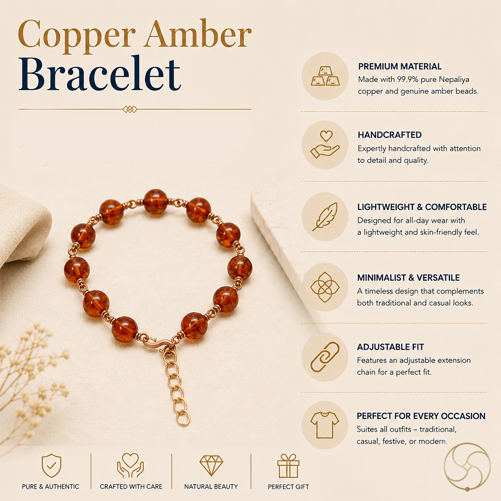 Nepaliya Copper Amber Bracelet