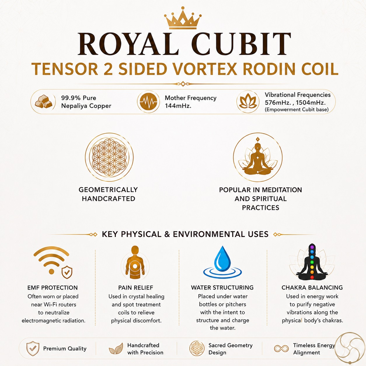 Nepaliya Copper Royal Cubit Tensor Two-Sided Vortex Rodin Coil