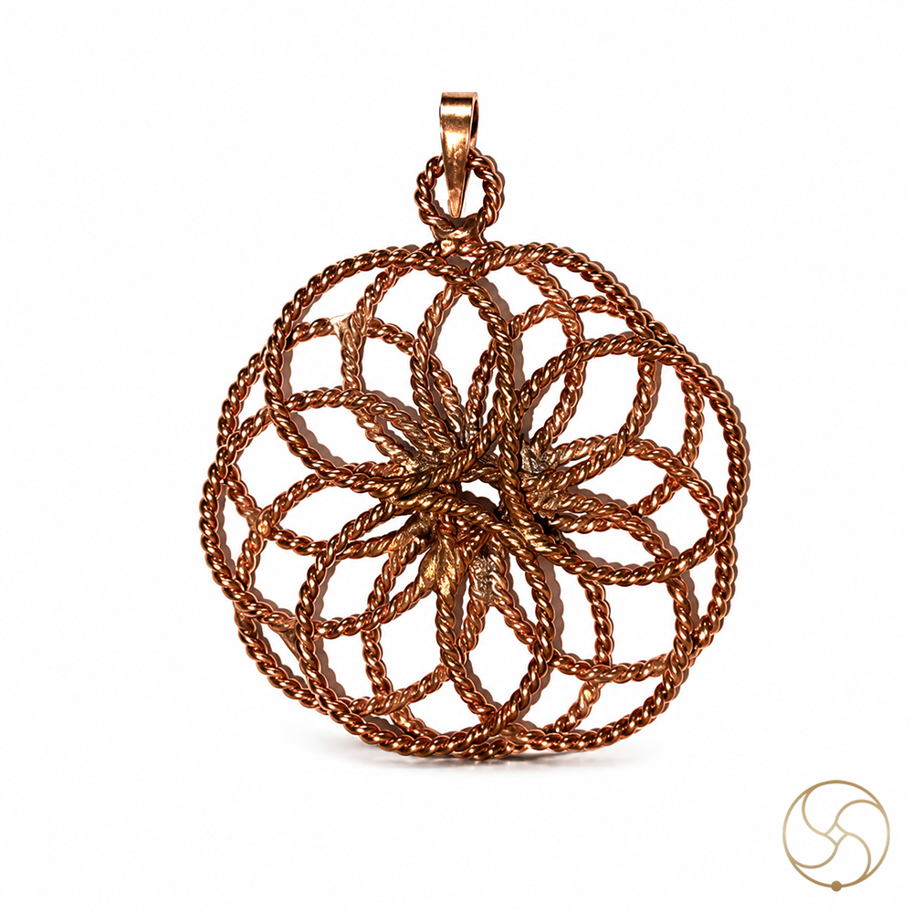 999 Pure Nepaliya Copper Flower of Life Pendant