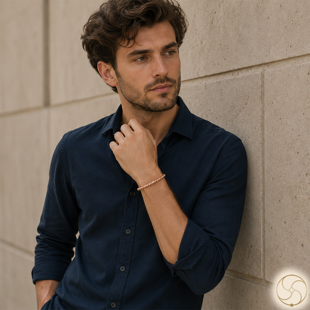Nepaliya Copper Tensor  45 Bangle with Joint for Men