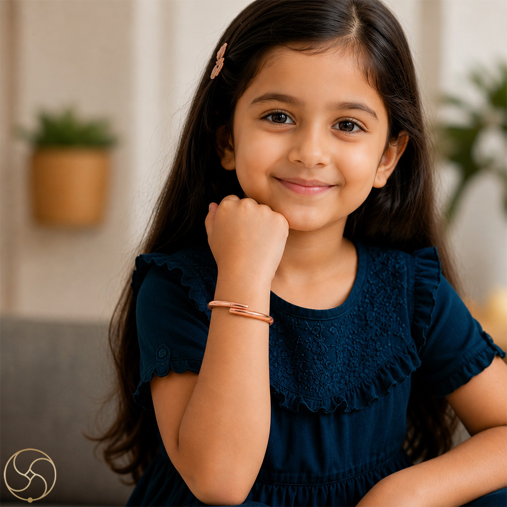 Nepaliya Copper Kids Single Bangle  7 Years To 15 Years