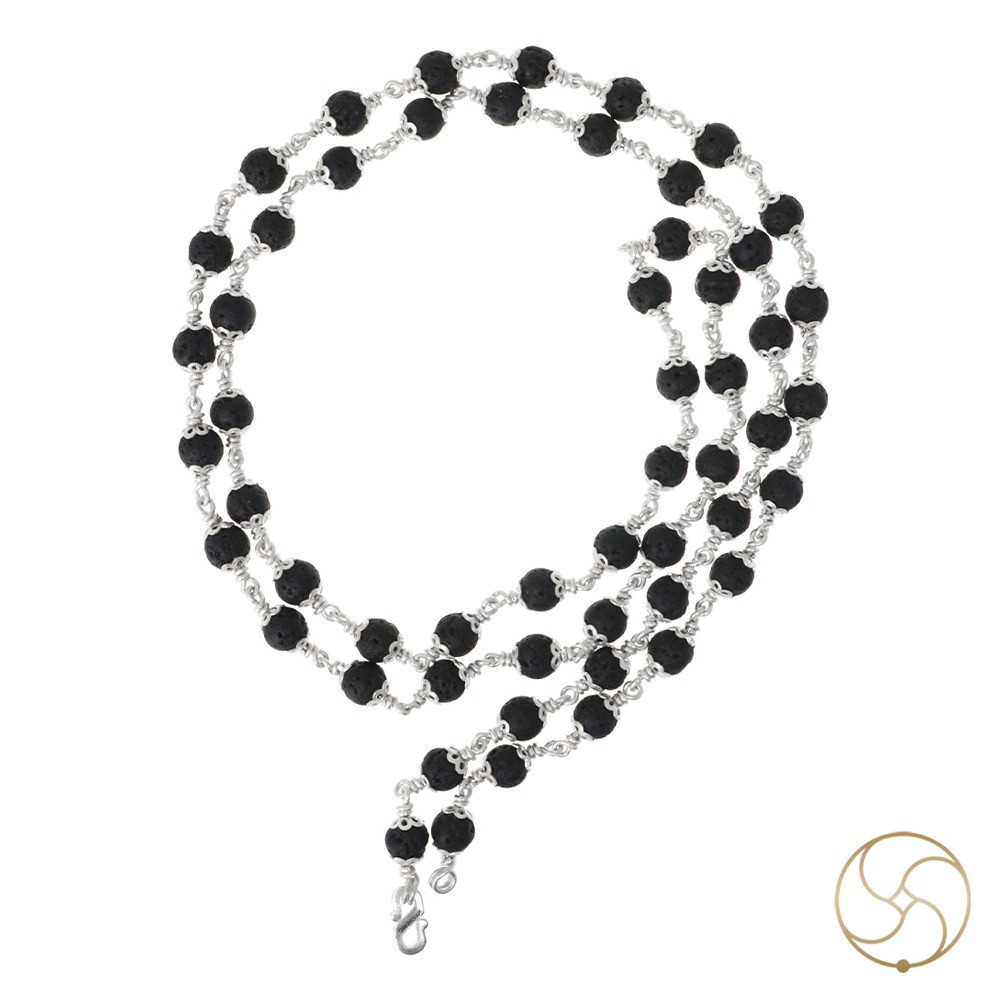 999 Pure Silver Lawa Wearing Mala 6mm - 999