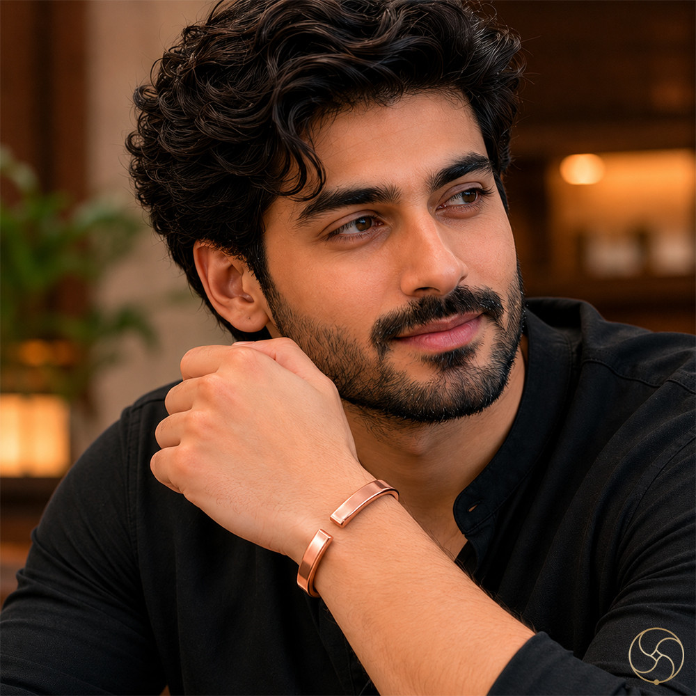 Nepaliya Copper Flat Bangle for Men