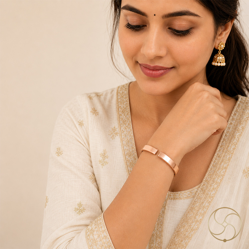 Pure Copper Flat Bangle for Women
