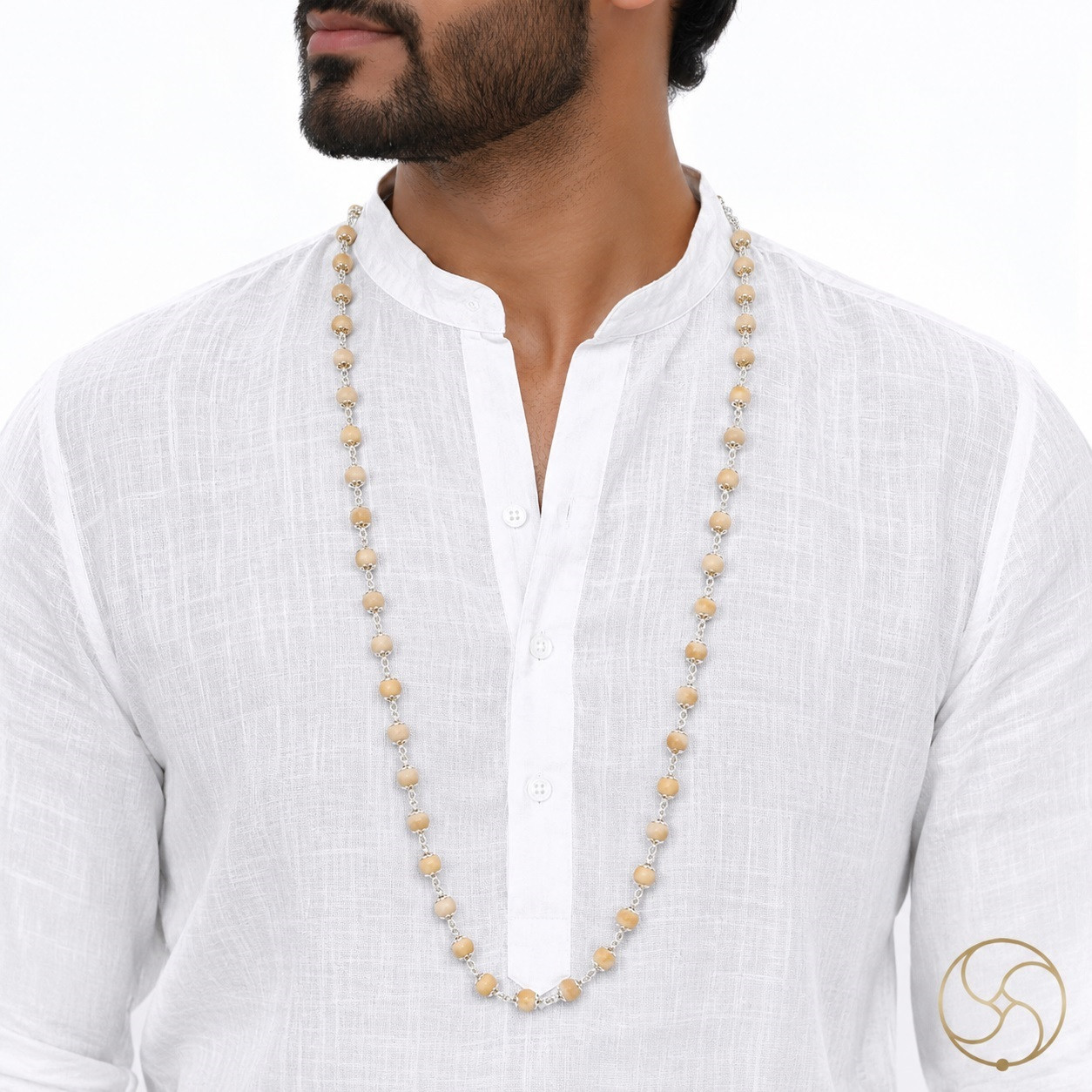 999 Pure Silver Chandan Wearing Mala 6mm 541 Beads -  999        541 