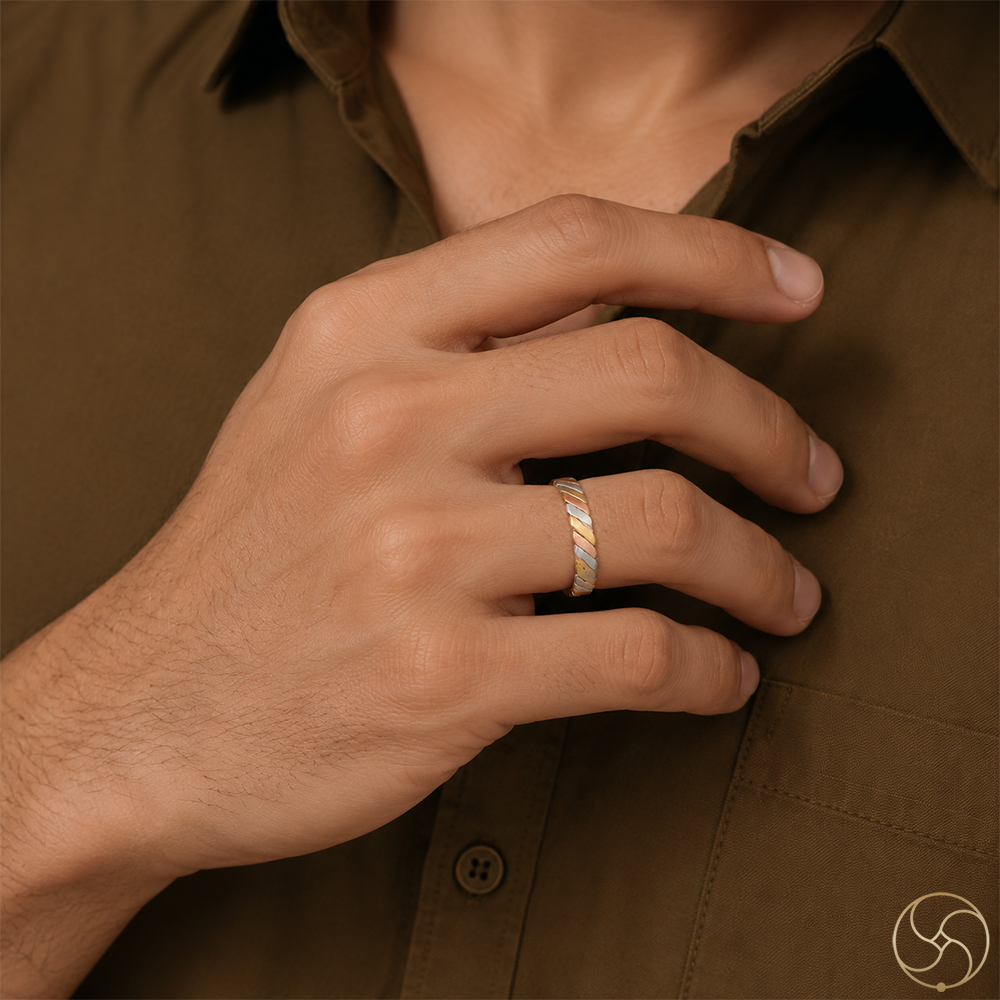 Three Metal Ring Gold Silver Copper