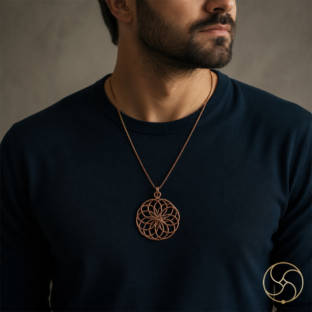 999 Pure Nepaliya Copper Flower of Life Pendant