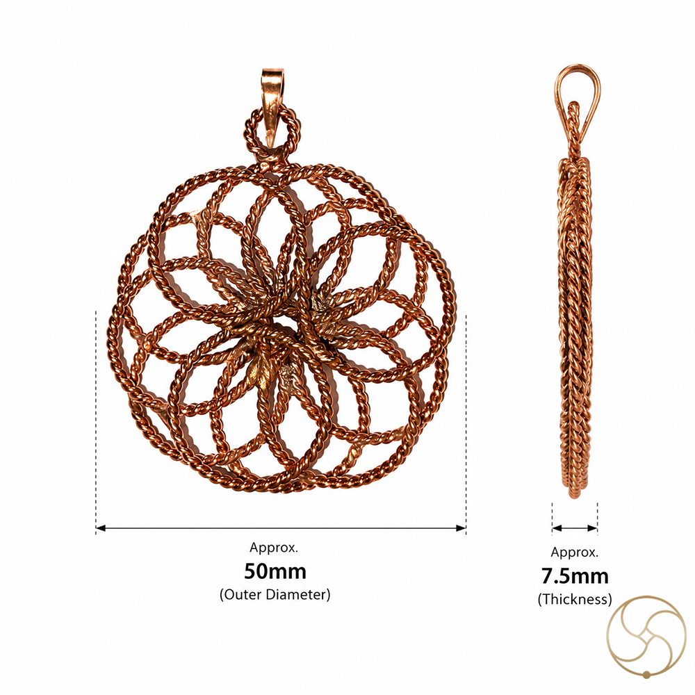 999 Pure Nepaliya Copper Flower of Life Pendant