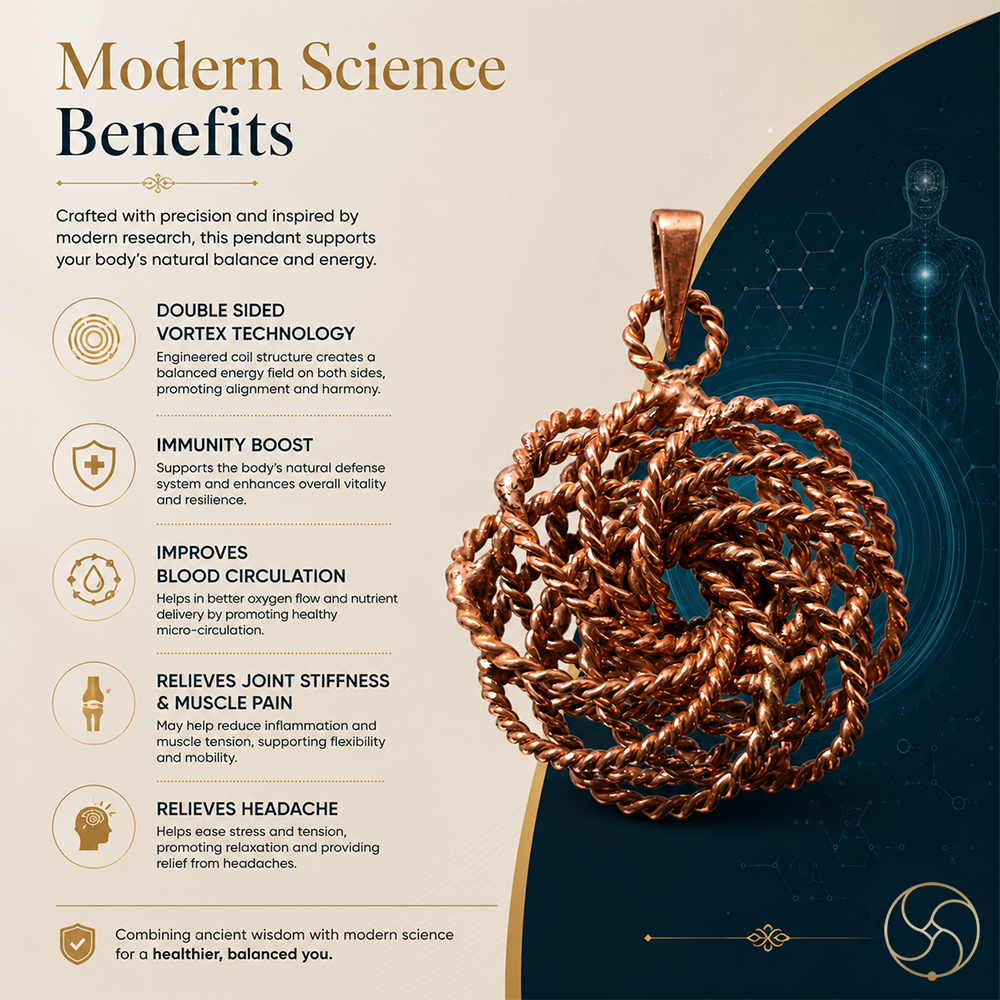 Nepaliya Copper Rodin Coil Tensor Torus Pendant