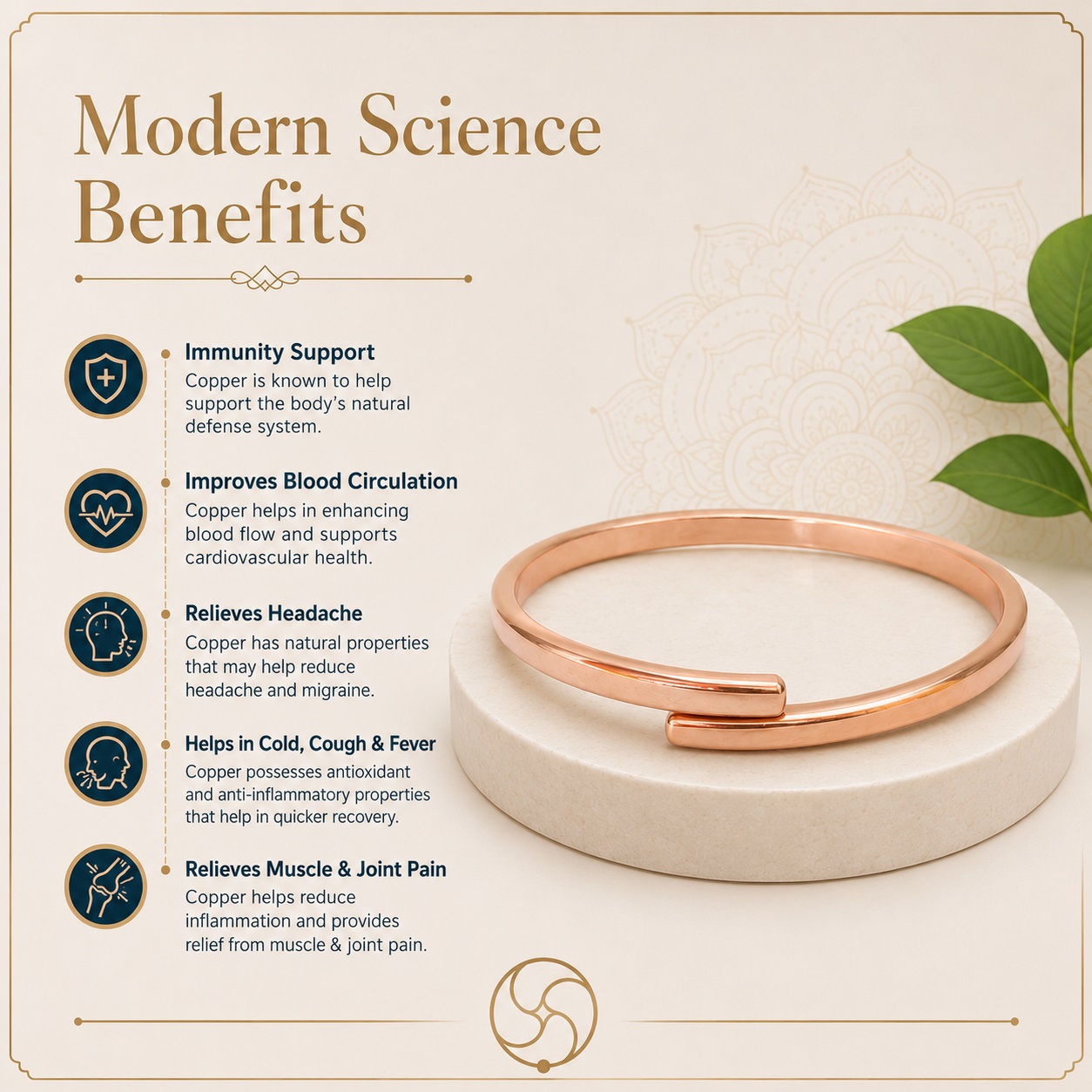 Nepaliya Copper Kids Single Bangle  7 Years To 15 Years